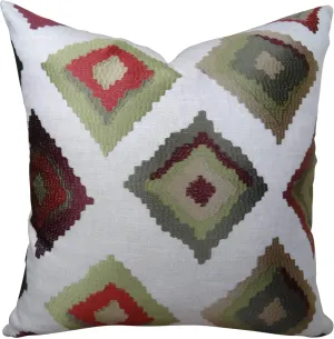 Plutus Brands Plutus Earth Native-Trail Handmade Throw Pillow, 20" x 36" King, White/Green/Red