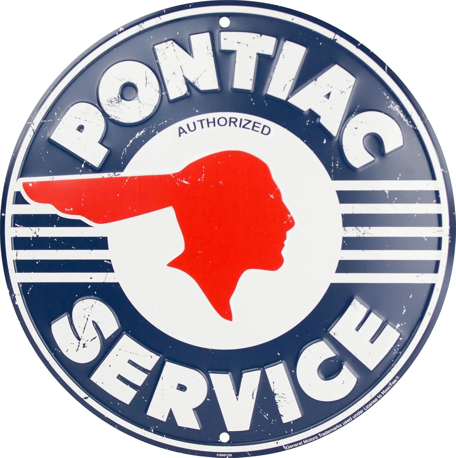 Pontiac Service 12 inch round aluminum sign