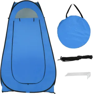 Portable Pop Up Shower Tent - Blue Camping Shower Tent with Privacy and Convenience