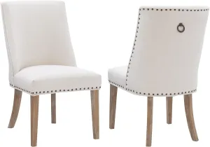 Powell Company Set of 2 Upholstery by Powell Parnell Dining Chair, Natural/Natural