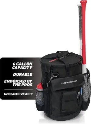 PowerNet Baseball Softball Coaching Bucket Caddy Cover, Multiple Pockets Carry Gameday Essentials, 3 Styles for 6 Gallon Bucket Organization Including All Terrain Wheeled