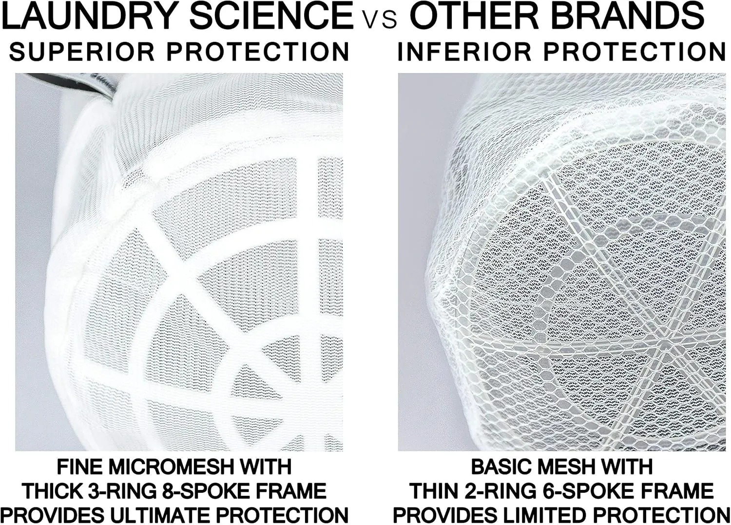 Premium Bra Wash Bag – Set of 3 Mesh Lingerie Laundry Bags for Delicates – Protects Bras, Underwear & Intimates in Washing Machine – Durable Zipper Closure – Large Size