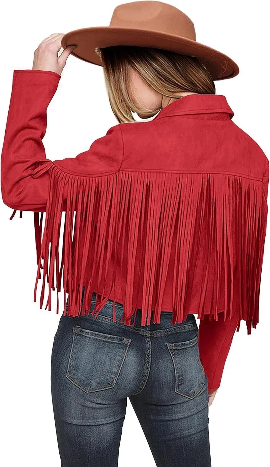 PRETTYGARDEN Women's Faux Suede Leather Jackets Tassel Motorcycle Cropped Coats 2025 Fashion Clothes