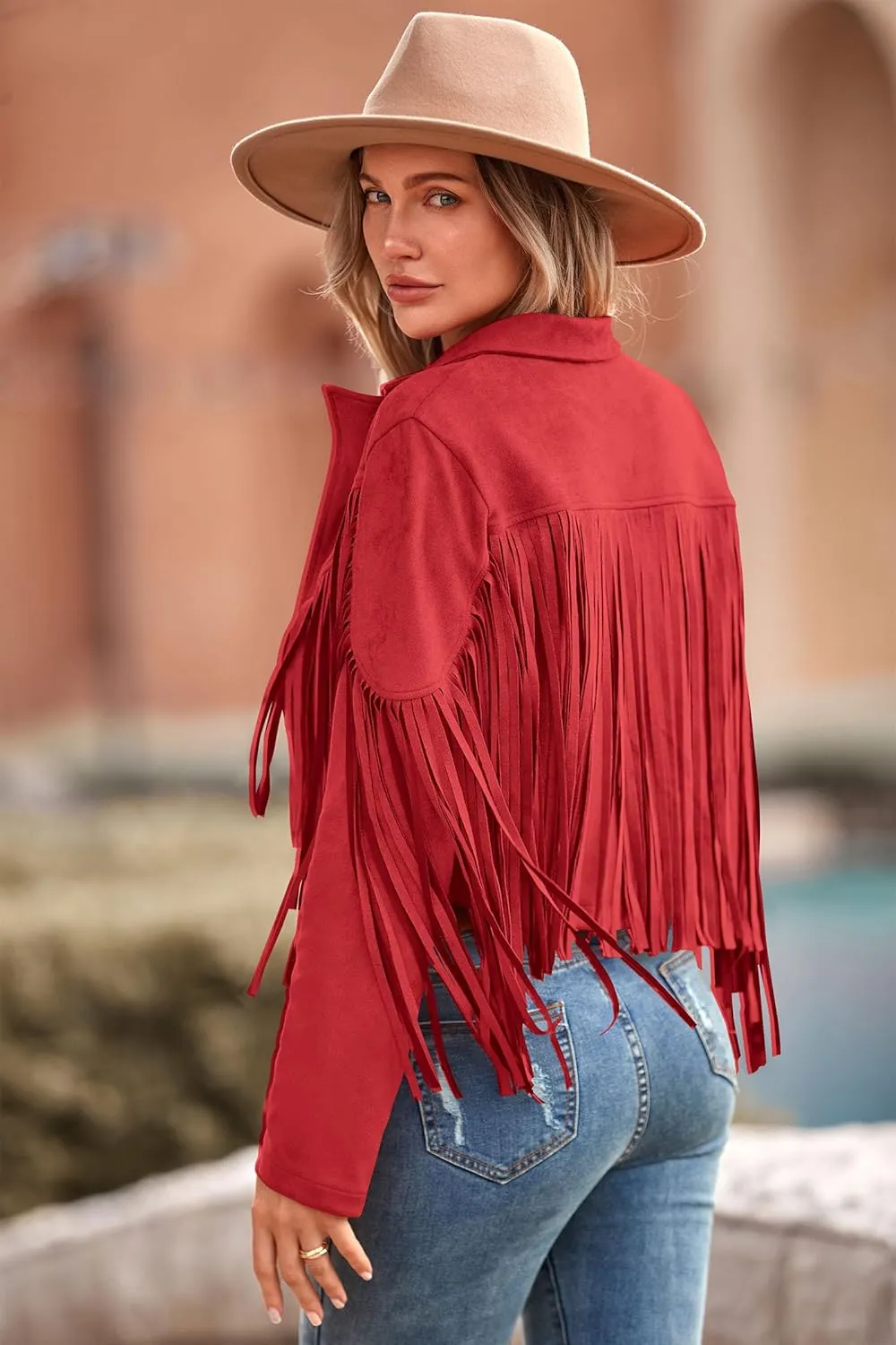 PRETTYGARDEN Women's Faux Suede Leather Jackets Tassel Motorcycle Cropped Coats 2025 Fashion Clothes