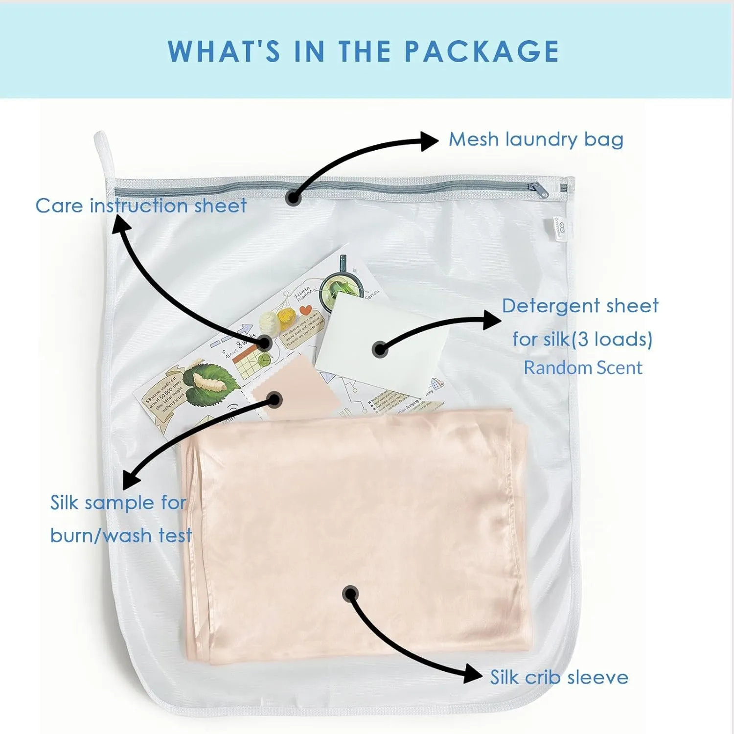 PROMEED 2 Pack 100% Mulberry Silk Crib Sleeve for Baby Hair Loss Prevention, Premium 23 Momme Natural Silk Bassinet Slip for Bassinets/Cradles/Cots/Cribs (Champagne)