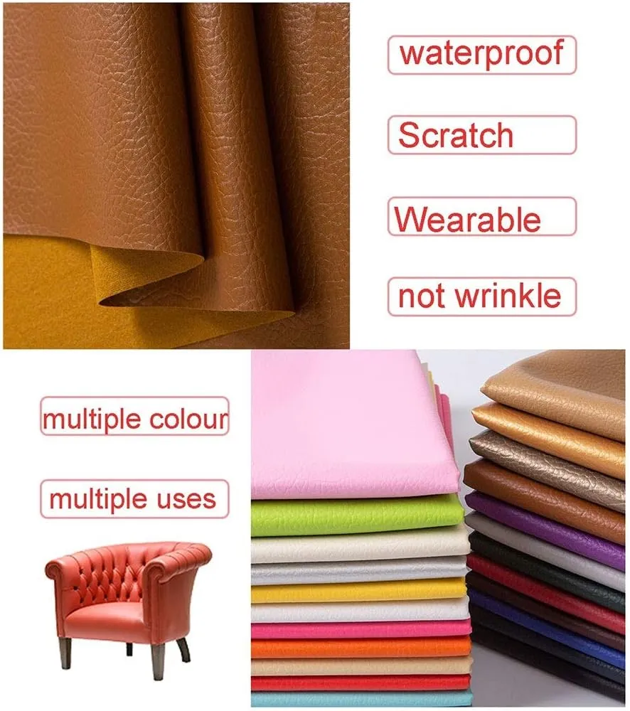 PU Fabric Leather 140 X 100 cm, Leatherette Faux Leather Upholstery Crafts DIY Sewings Sofa Handbag Car Seat Hair Bows Decorations # Colour: Green(Silver Grey,1.4X3m)