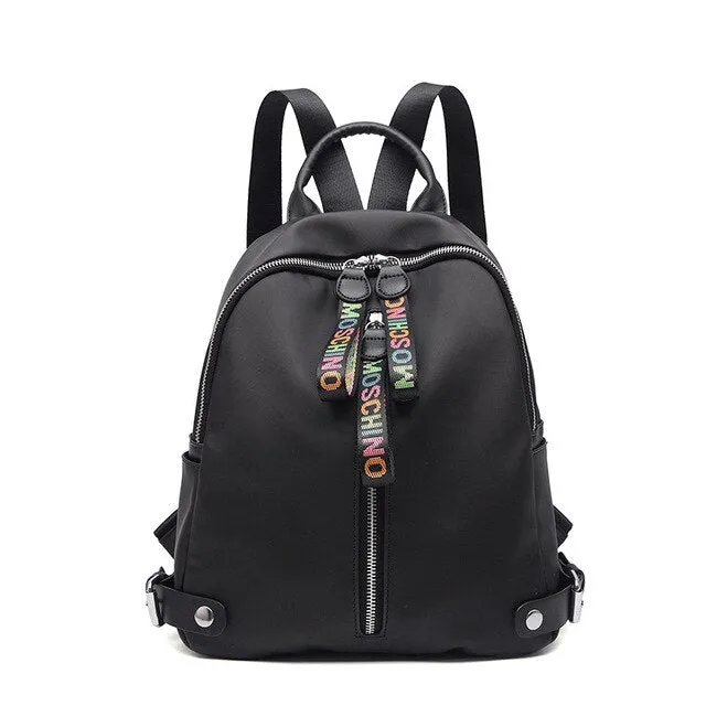 PU Leather Backpack Vintage Leather Letter  Waterproof  backpacks