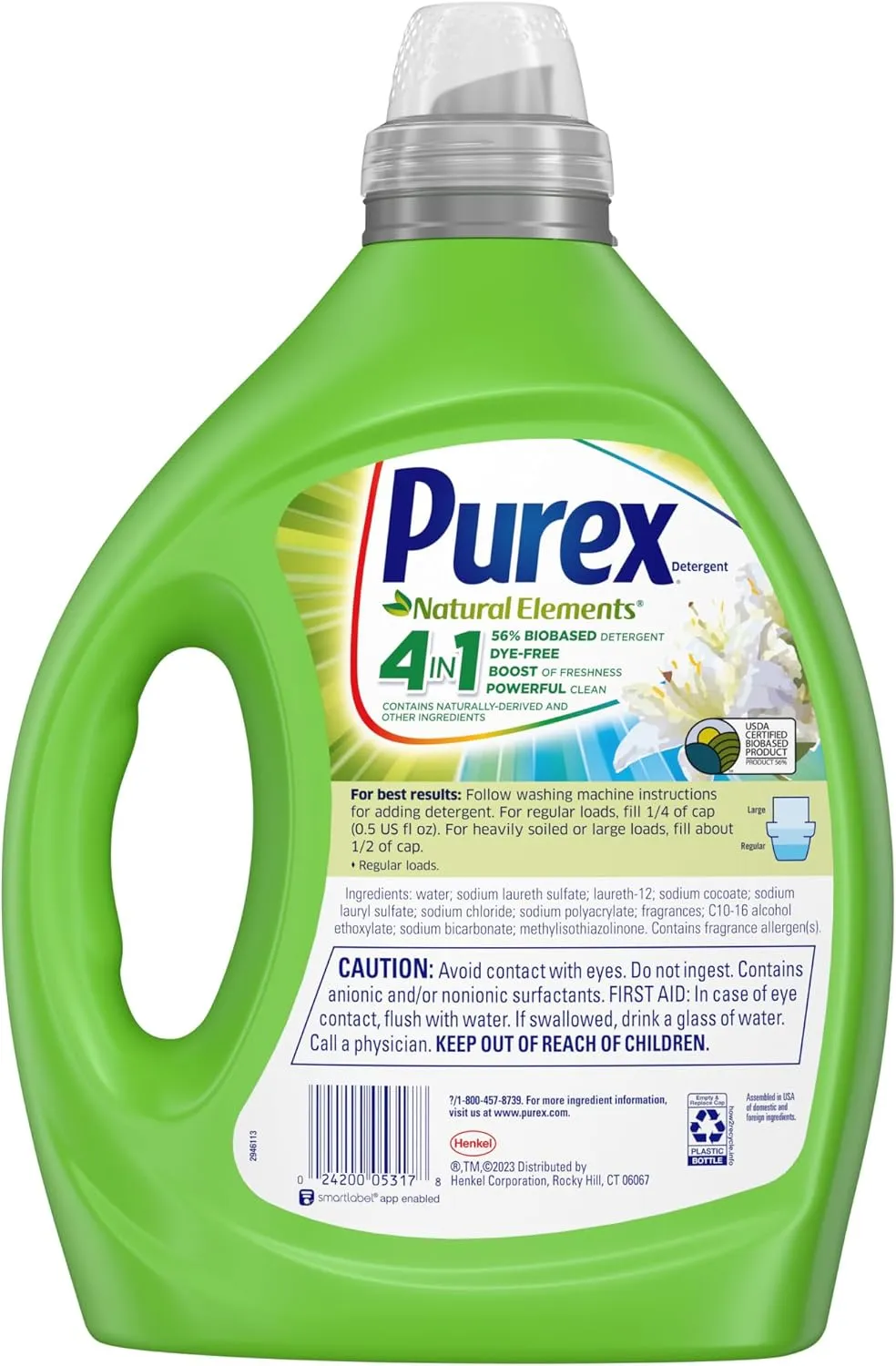 Purex Liquid Laundry Detergent, Ultra Concentrated, Natural Elements Linen & Lilies, 82.5 Ounce, 165 Loads