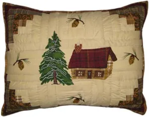Quilts - Forest Log Cabin Twin Quilt 65" W x 85" L | Cotton Quilt with Matching Pillow Sham (27" W X 21" L) 1Nos