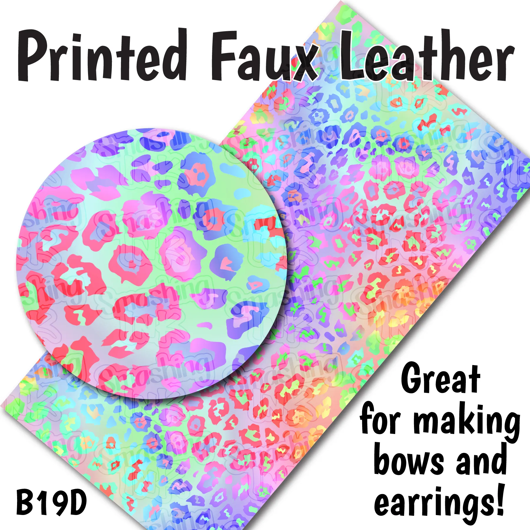 Rainbow Cheetah - Faux Leather Sheet (SHIPS IN 3 BUS DAYS)