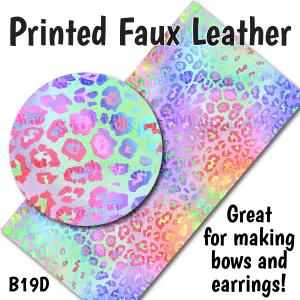 Rainbow Cheetah - Faux Leather Sheet (SHIPS IN 3 BUS DAYS)