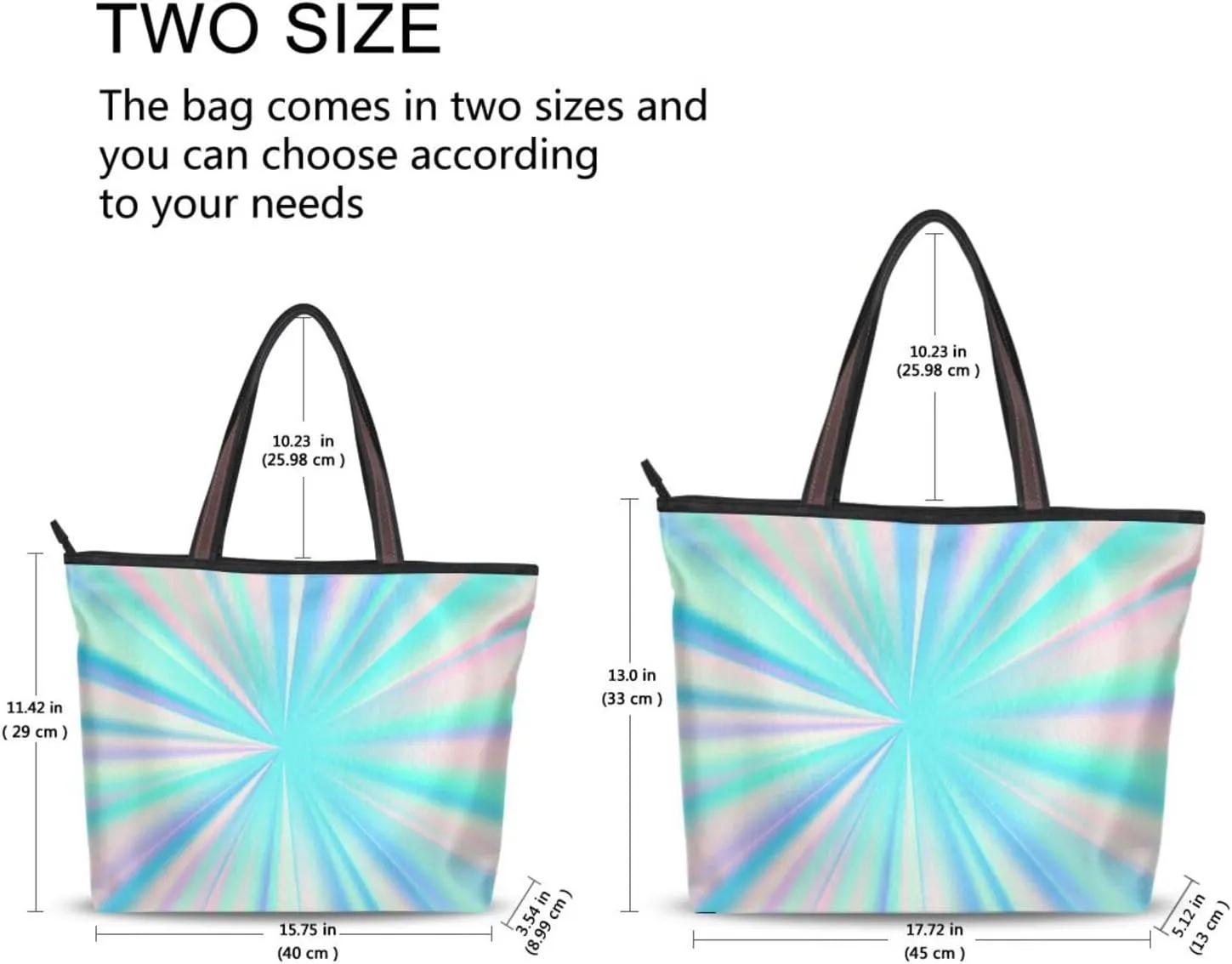 Rainbow Rays Fashion Shoulder Bags Tote Bags Handbags For Women, L
