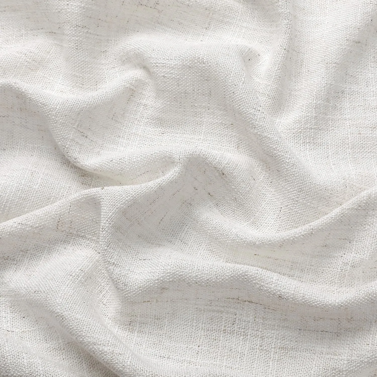 Randall Cream White Linen Light Filtering Curtain Panels 84 Inches Long Grommet Top Rustic Flax Window Treatment Drapery for Bedroom Living Room Country Rustic Farmhouse,54"x84", 2 Panels, White/Linen