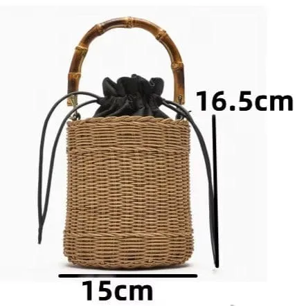 Rattan Bucket Bag