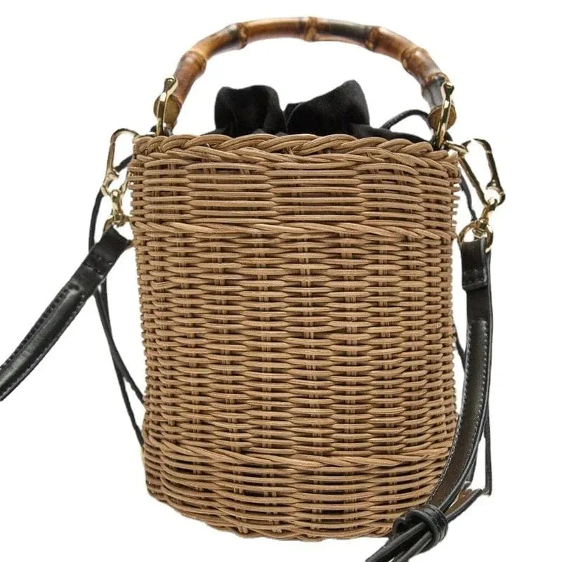 Rattan Bucket Bag