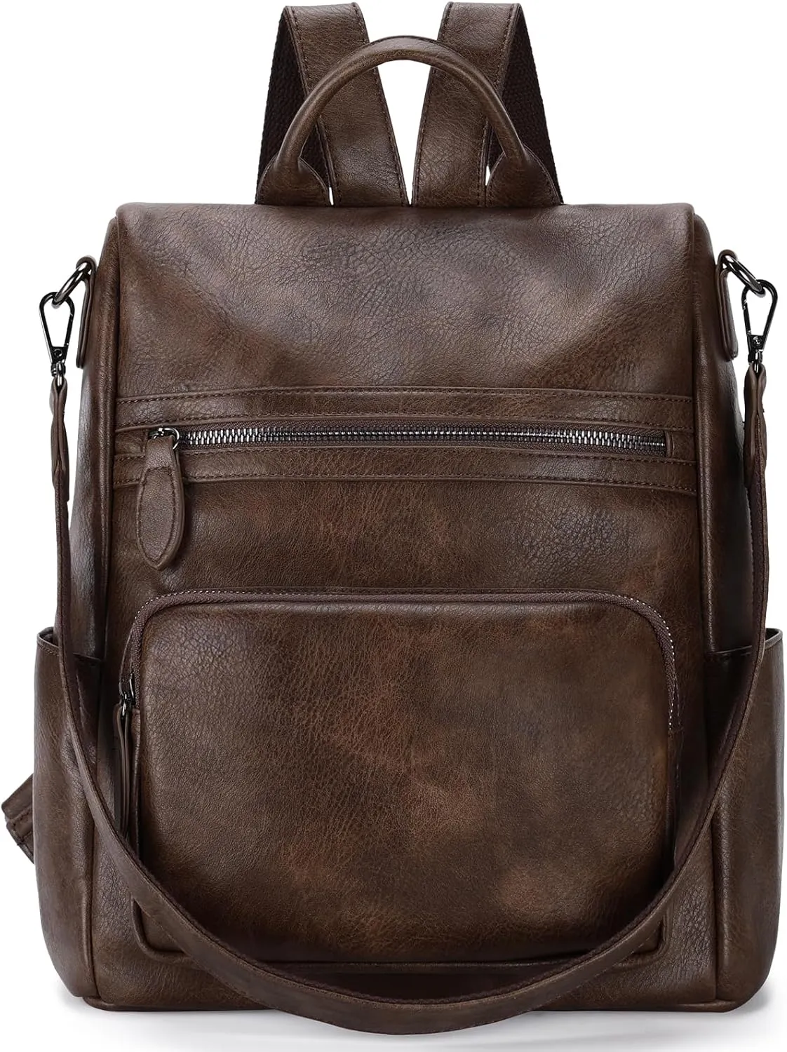 RAVUO Anti Theft Backpack Purse for Women, PU Leather Designer Convertible Shoulder Bag Three Ways to Carry