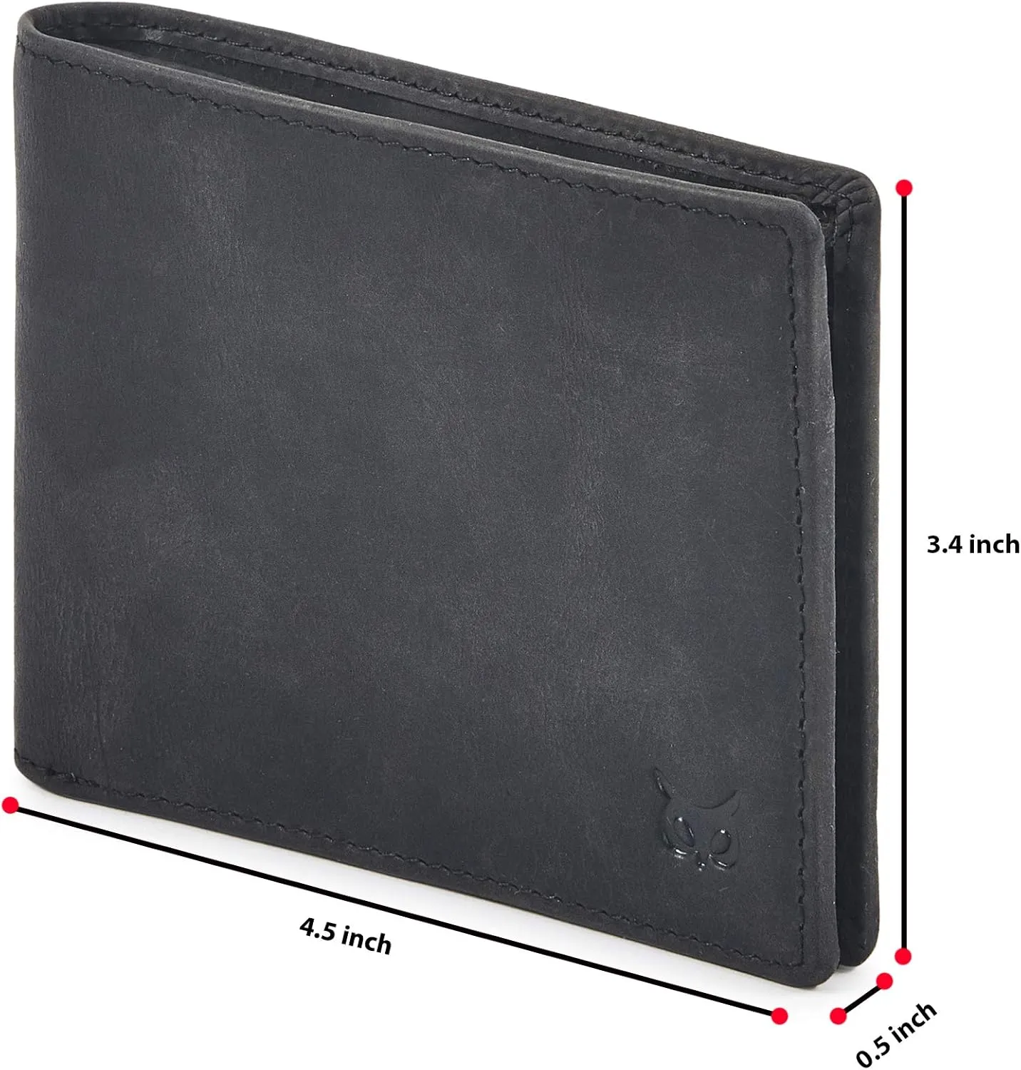 Real Leather Mens Bifold Wallet RFID Blocking Slim Minimalist Front Pocket - Thin & Stylish with ID Window in Gift Box (Crazy Horse, Black)