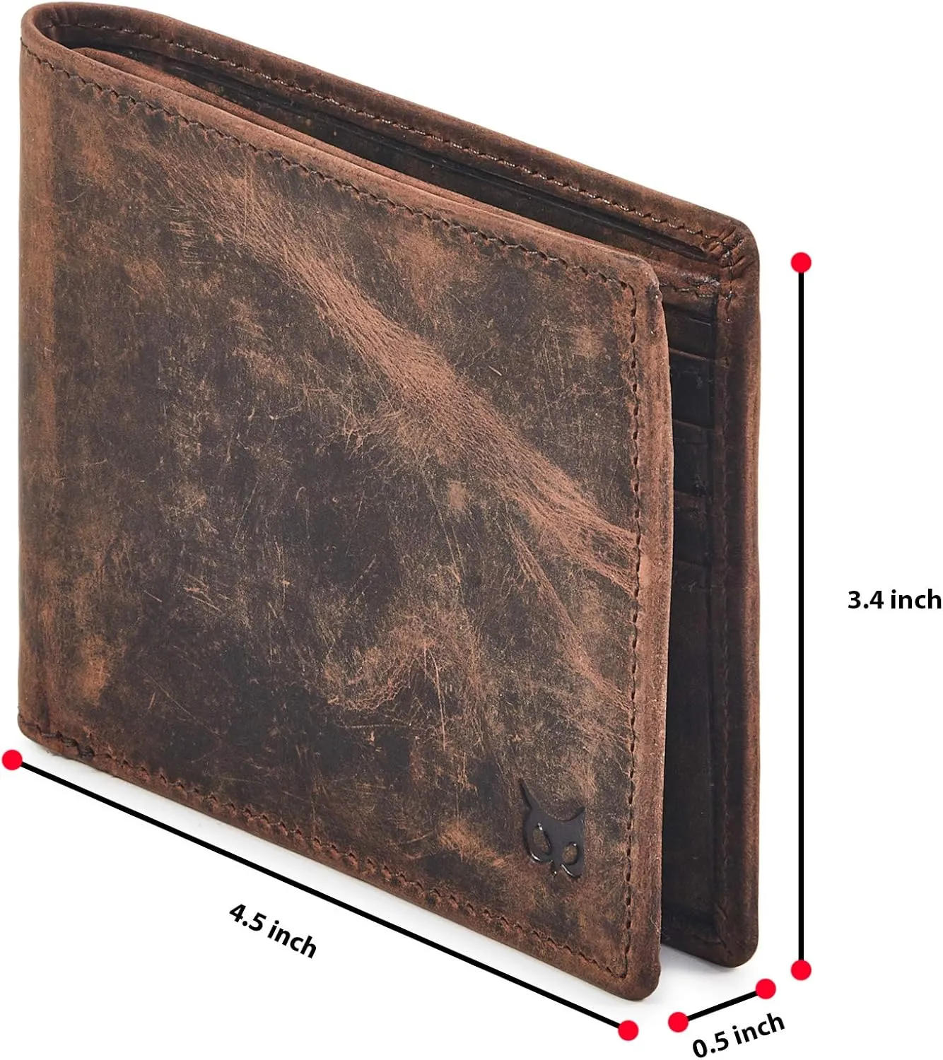 Real Leather Mens Bifold Wallet RFID Blocking Slim Minimalist Front Pocket - Thin & Stylish with ID Window in Gift Box (Crazy Horse, Cognac)