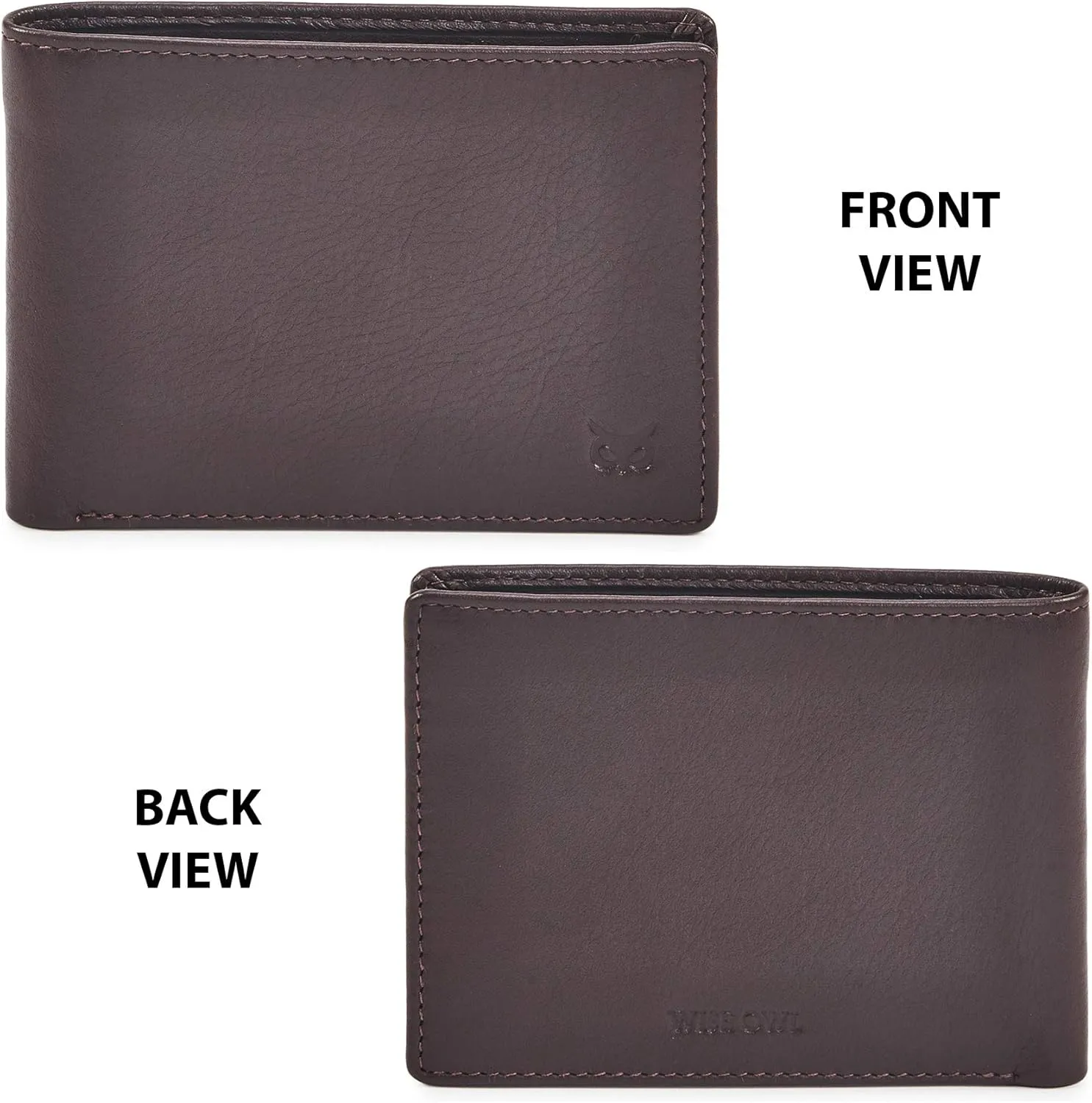 Real Leather Mens Bifold Wallet RFID Blocking Slim Minimalist Front Pocket - Thin & Stylish with ID Window in Gift Box (Nappa, Chocolate)