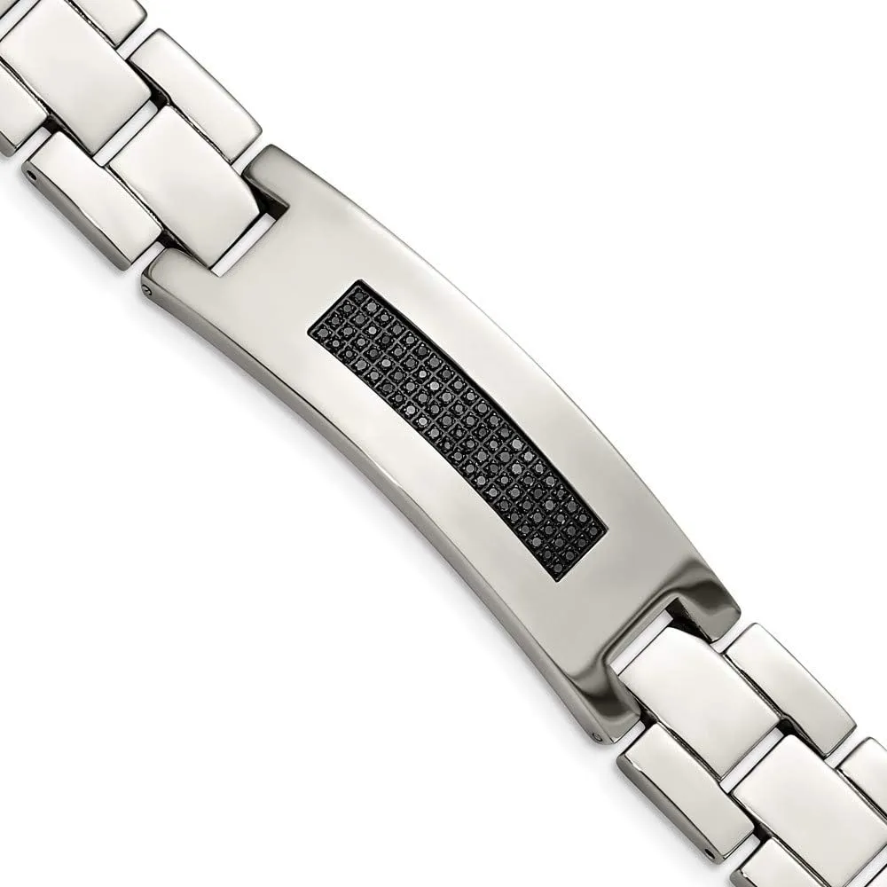 Real Stainless Steel 1/2ct tw. Diamond Bracelet 8.25"