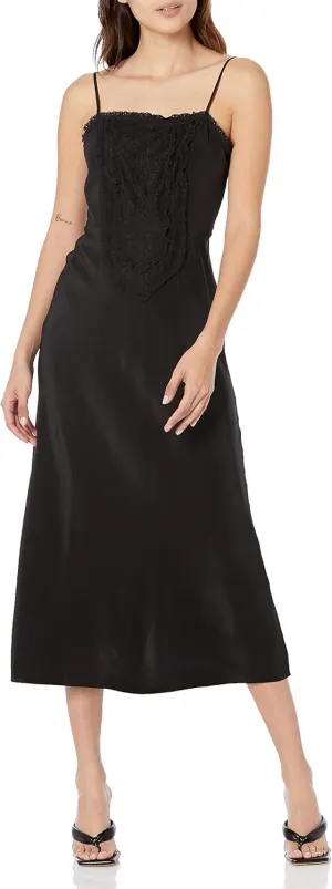Rebecca Taylor Women's Patchwork Lace Sleeveless Silk Dress