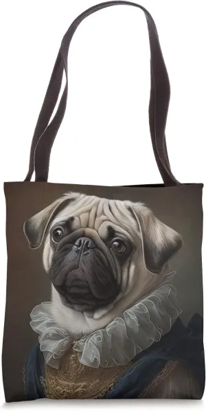Regal Pug: Adorable Royal Pup with Aristocratic Presence Tote Bag