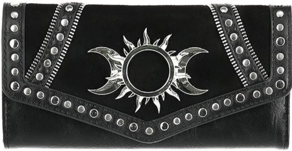 Restyle Triple Goddess Gothic Wicca Faux Suede & PU Leather Wallet