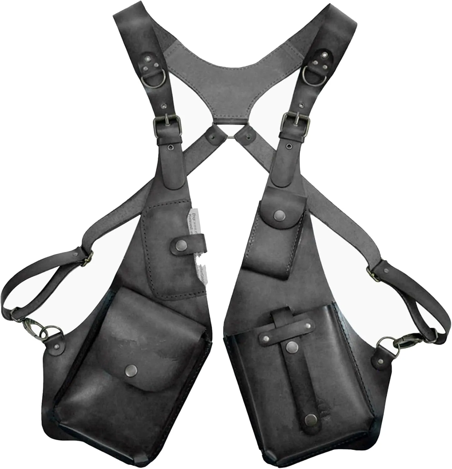 Retro Anti-Theft Harness Bag, Punk Style Anti-Theft Harness Wallet, Vintage Medieval Harness Wallet, Adjustable PU Leather Strap Wallet (Black)