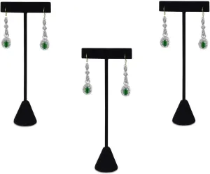 RJ Displays 3 Black Velvet Earring T Stand Showcase Display 6.75" H. for retail display Trade show in showcase