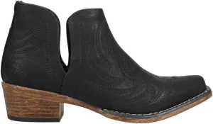 ROPER Womens Ava Embroidered Snip Toe Casual Boots Ankle Low Heel 1-2" - Black - Size 10 M