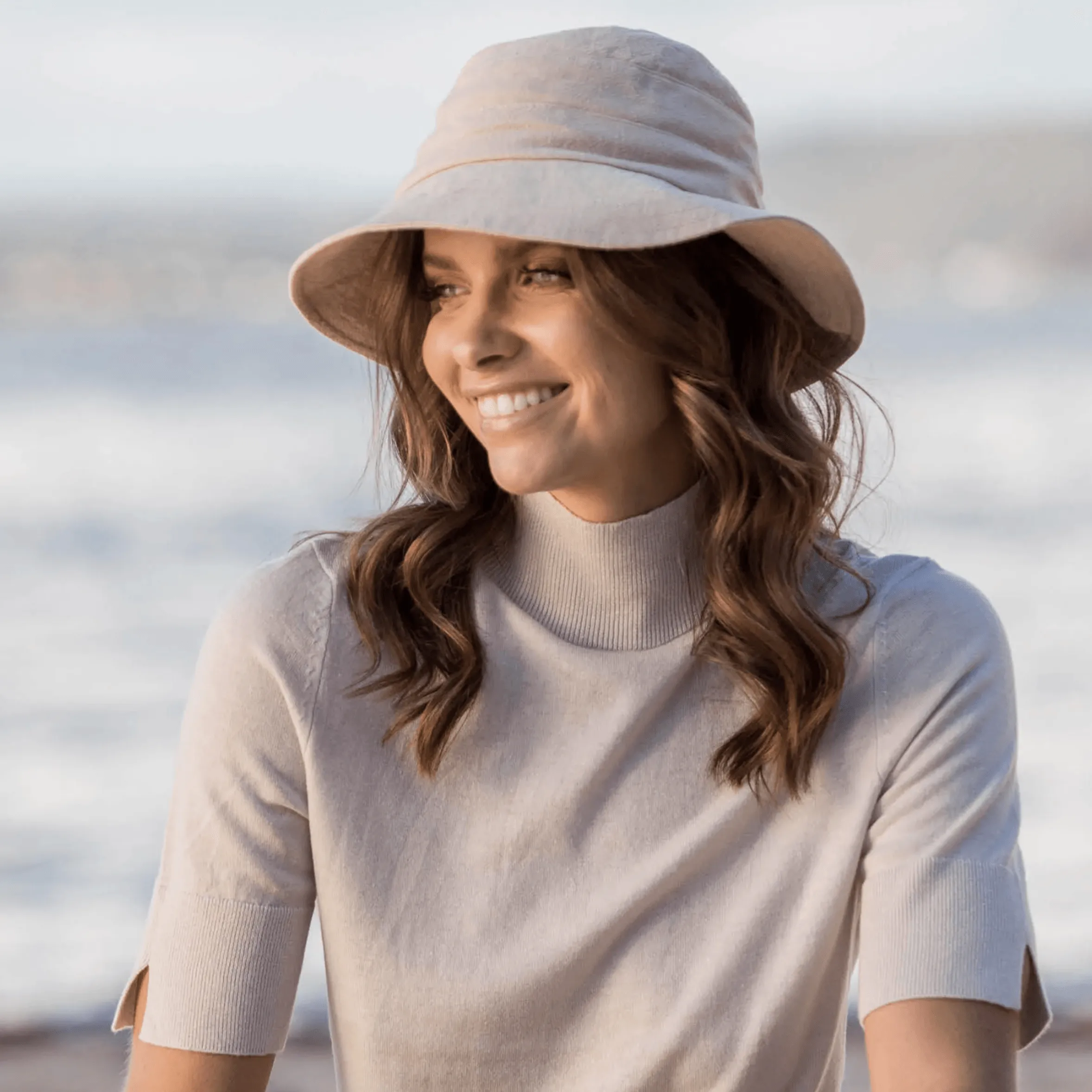 Rosie Linen Bucket Hat | Natural