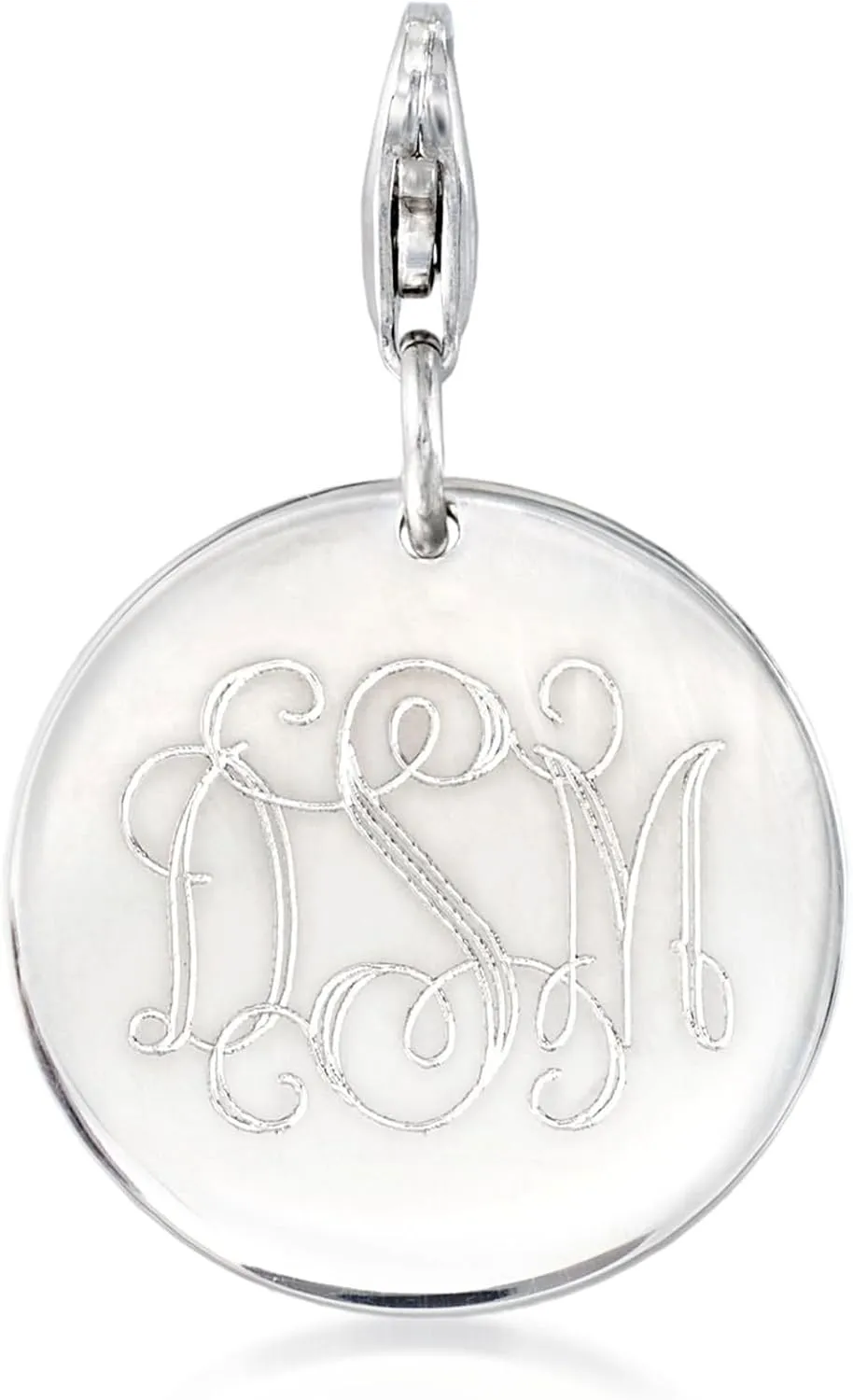 Ross-Simons Italian 6mm Sterling Silver Bead Bracelet With Personalized Disc Charm