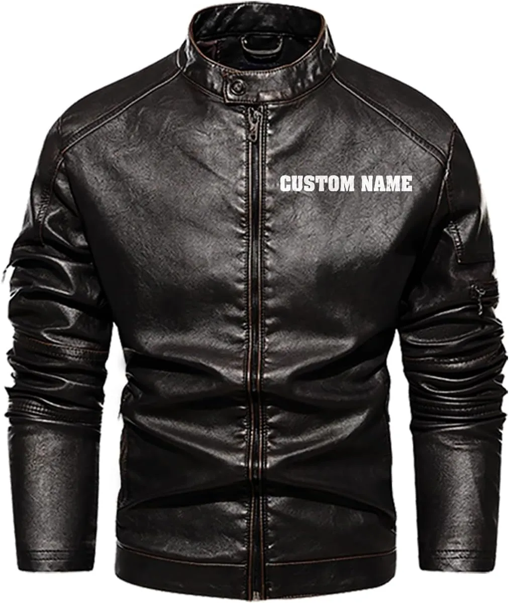 Royal Skull with Crown and Shield Emblem for Motorcycle Riders, Personalized Mens PU Leather Vest Coat Custom Jacket