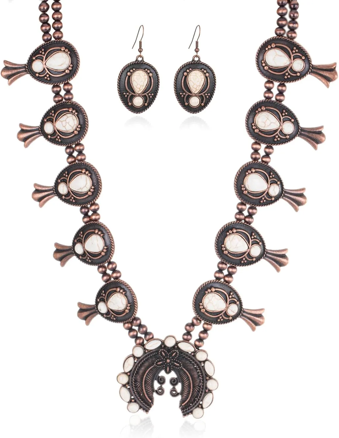 Rustic Couture's Western Jewelry Set for Women Cowgirl Vintage Western Necklace Earring