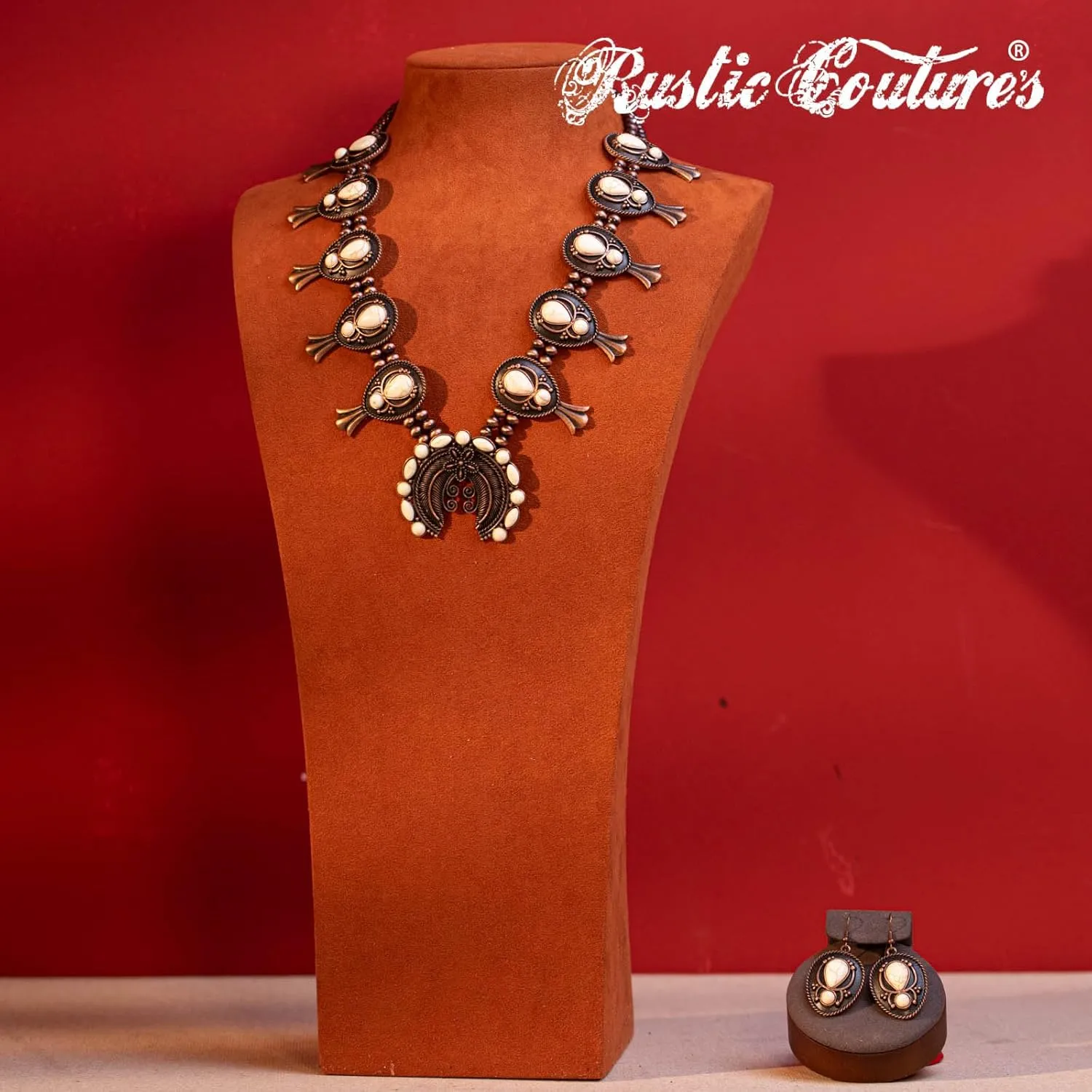 Rustic Couture's Western Jewelry Set for Women Cowgirl Vintage Western Necklace Earring