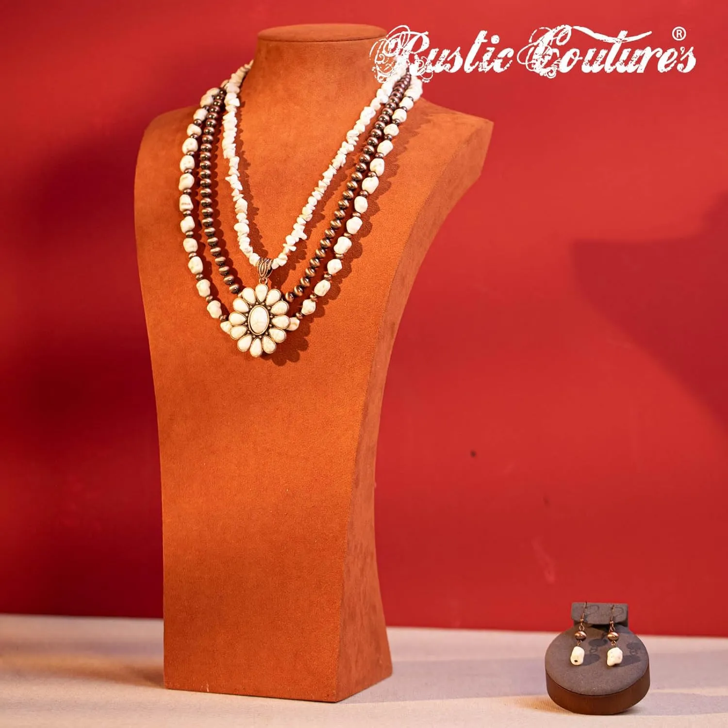 Rustic Couture's Western Jewelry Set for Women Cowgirl Vintage Western Necklace Earring