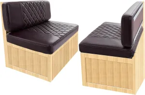 RV Dinette Cushions,2 Sets of PU Leather Replacement Camper Cushions Includes 2 Booth Seats and 2 Backrests for RV,Camper,Trailer Bed (Brown,40")