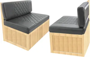RV Dinette Cushions,2 Sets of PU Leather Replacement Camper Cushions Includes 2 Booth Seats and 2 Backrests for RV,Camper,Trailer Bed (Dark Gray,40")