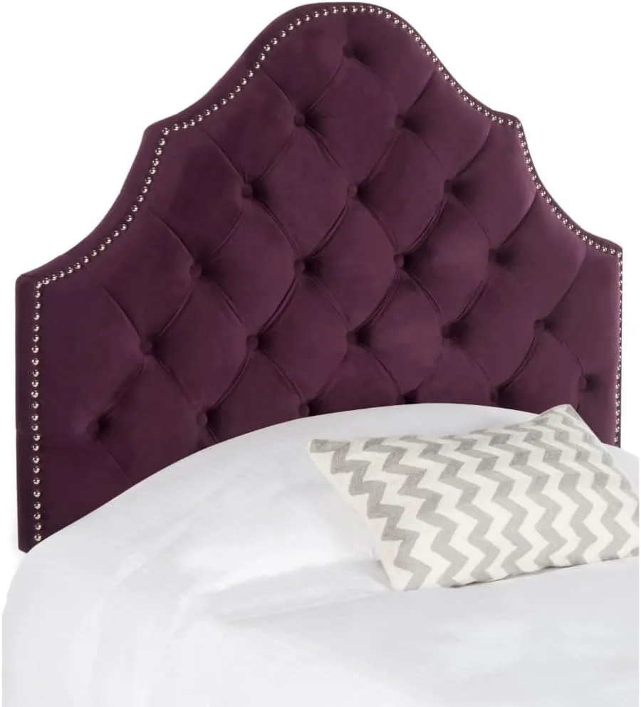 SAFAVIEH Mercer Collection Arebelle Aubergine Velvet Headboard, Twin