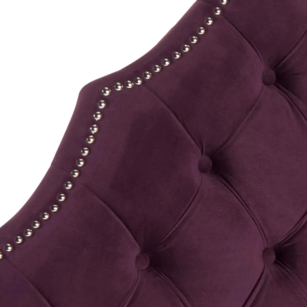 SAFAVIEH Mercer Collection Arebelle Aubergine Velvet Headboard, Twin