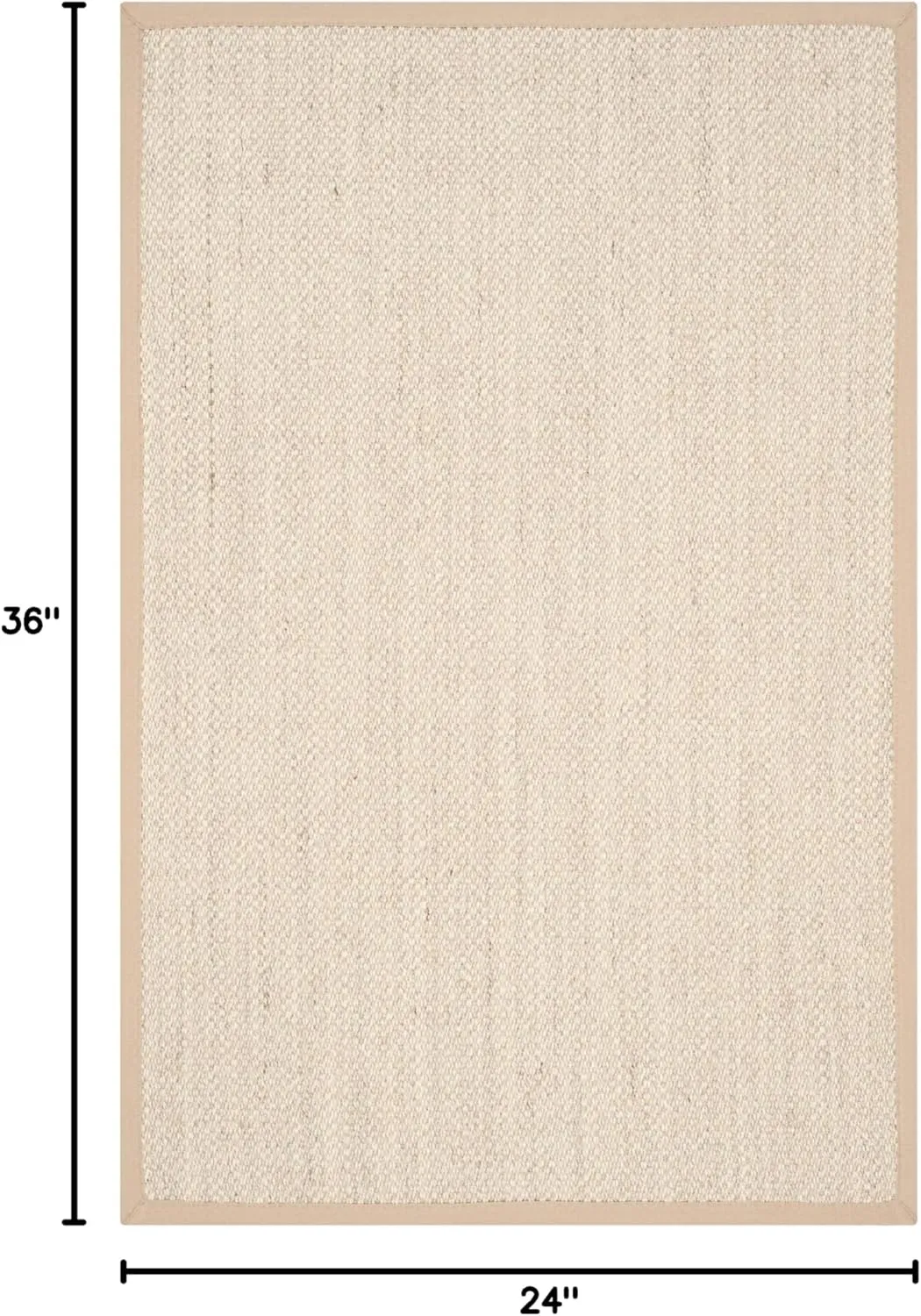 SAFAVIEH Natural Fiber Collection 2' x 3' Marble / Linen NF143B Border Sisal Accent Rug