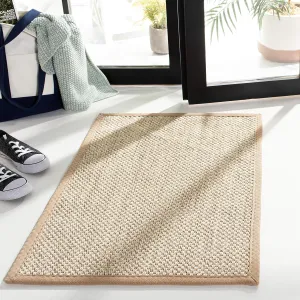 SAFAVIEH Natural Fiber Collection 2' x 3' Marble / Linen NF143B Border Sisal Accent Rug