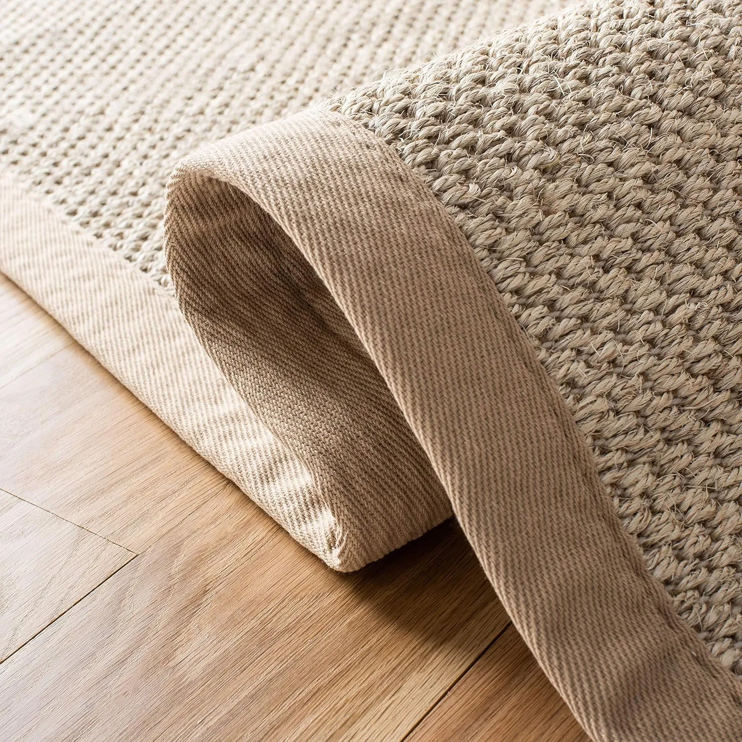SAFAVIEH Natural Fiber Collection 2' x 3' Marble / Linen NF143B Border Sisal Accent Rug