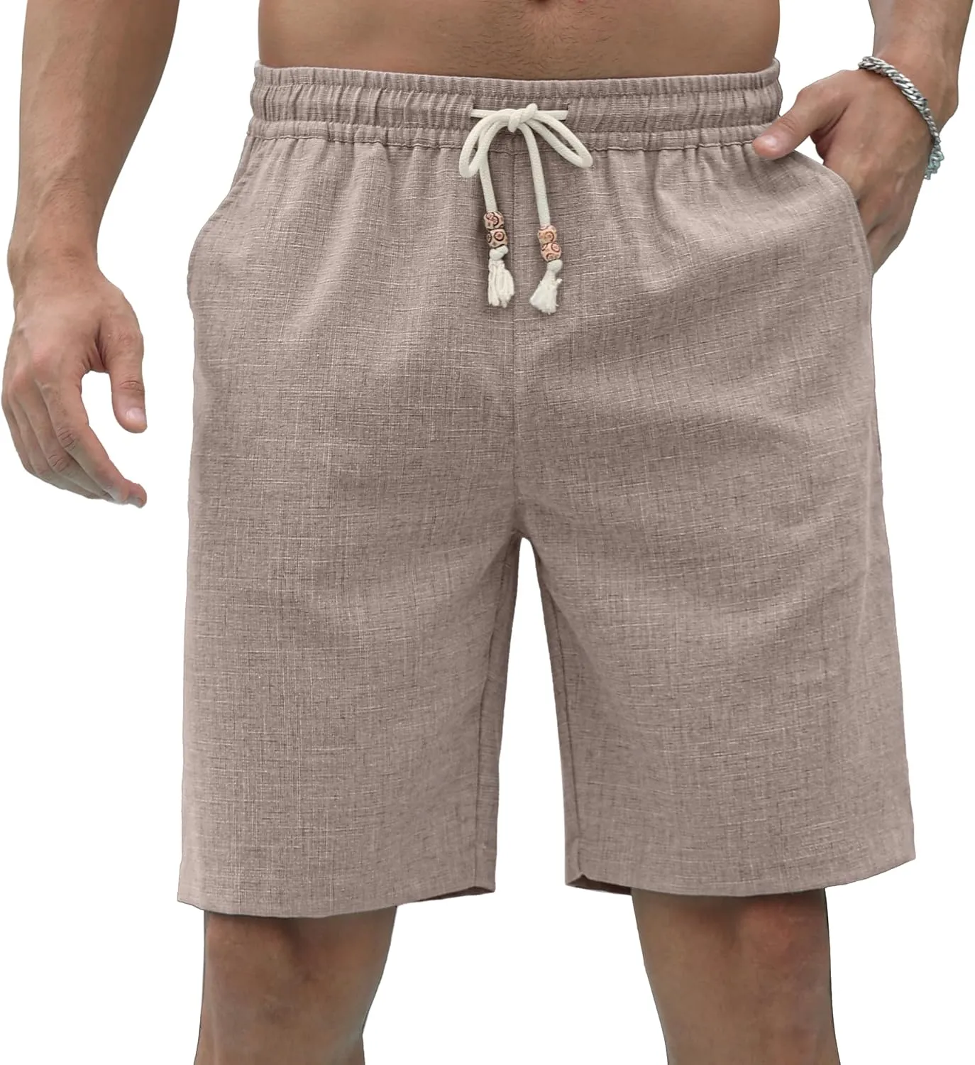 Sailwind Men’s Linen Shorts Casual Drawstring Summer Beach Shorts