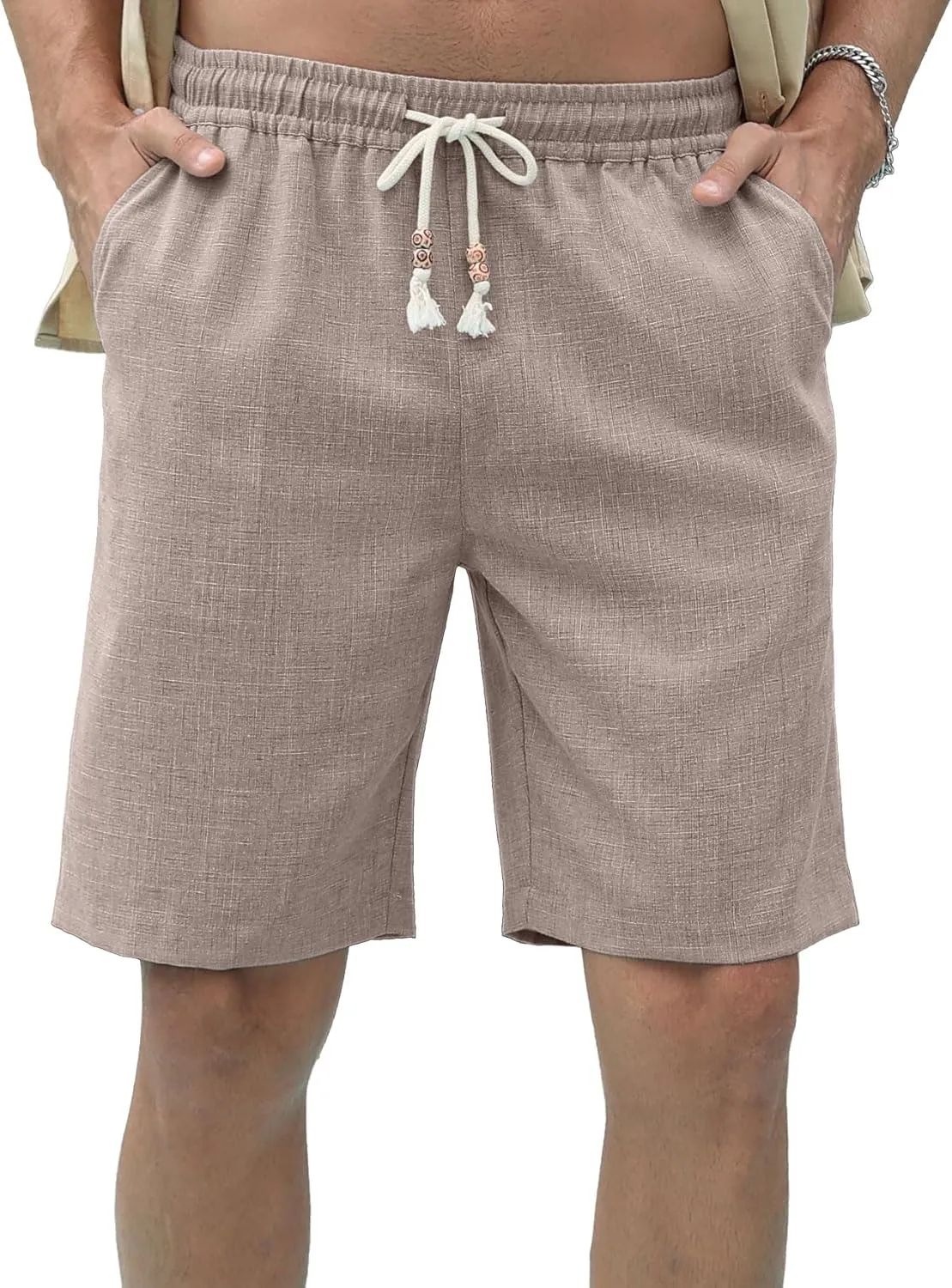 Sailwind Men’s Linen Shorts Casual Drawstring Summer Beach Shorts