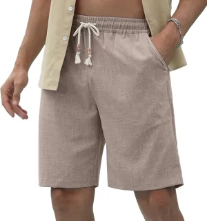 Sailwind Men’s Linen Shorts Casual Drawstring Summer Beach Shorts