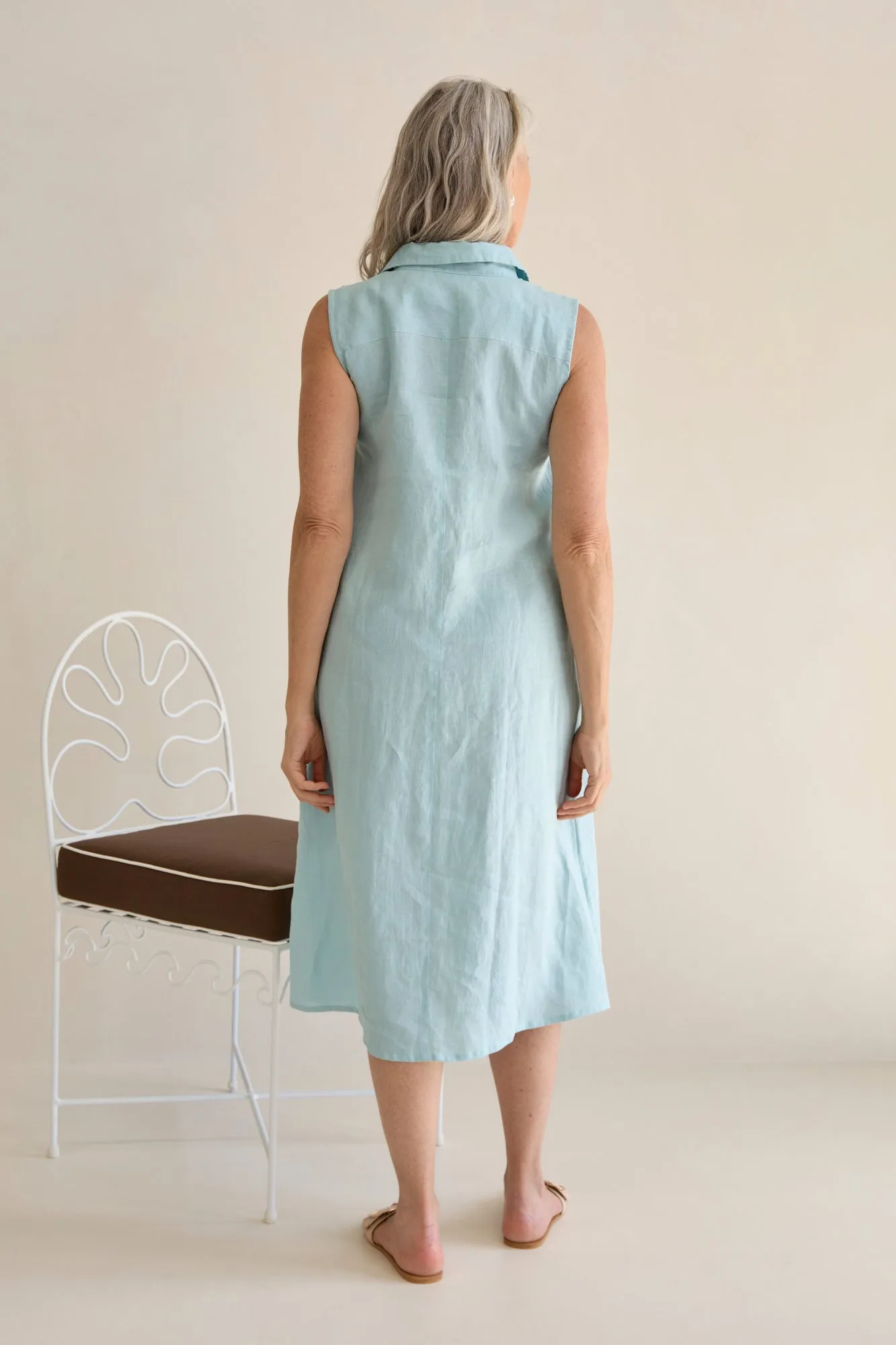 Samara Linen Dress Sea