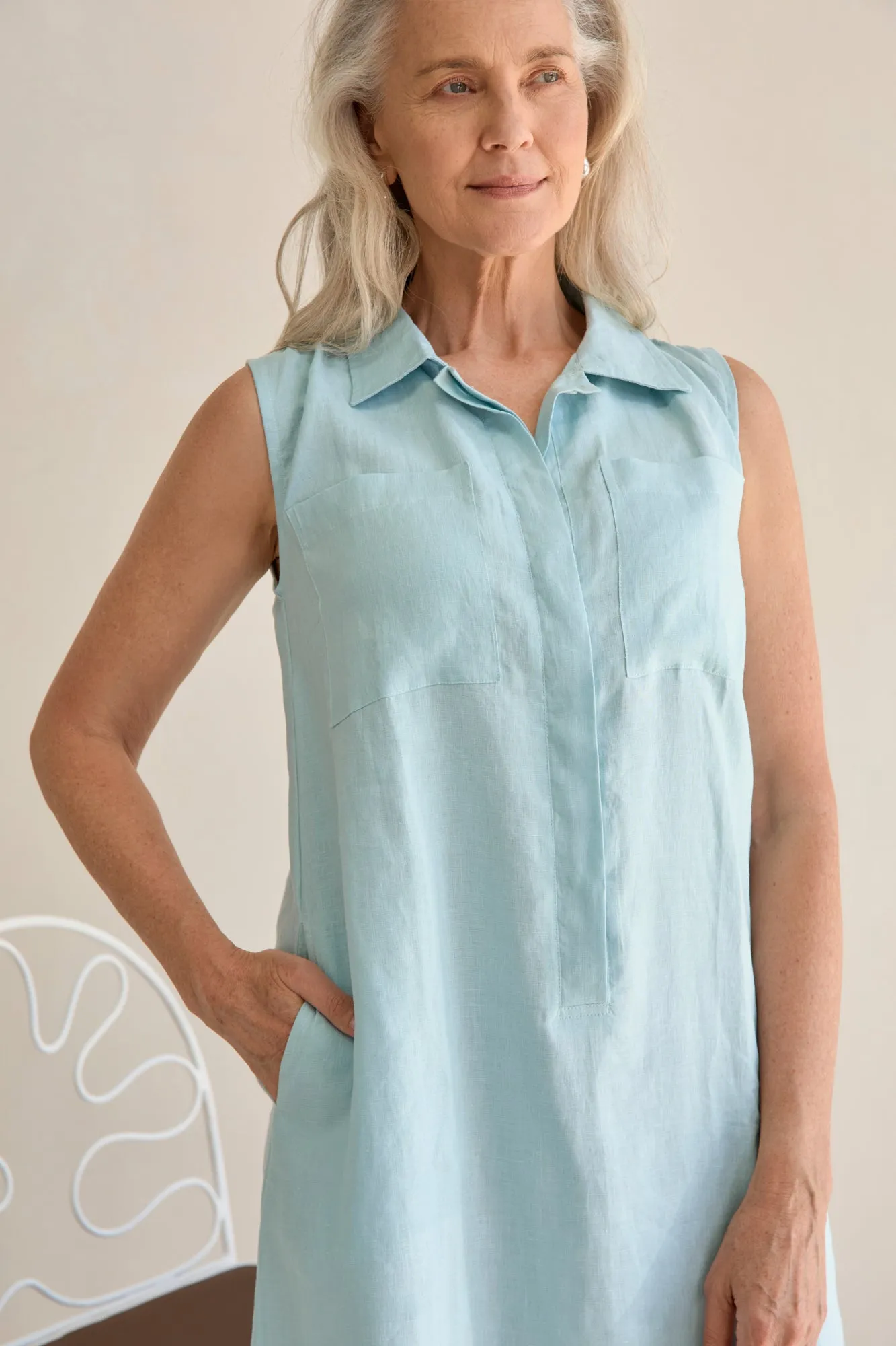 Samara Linen Dress Sea