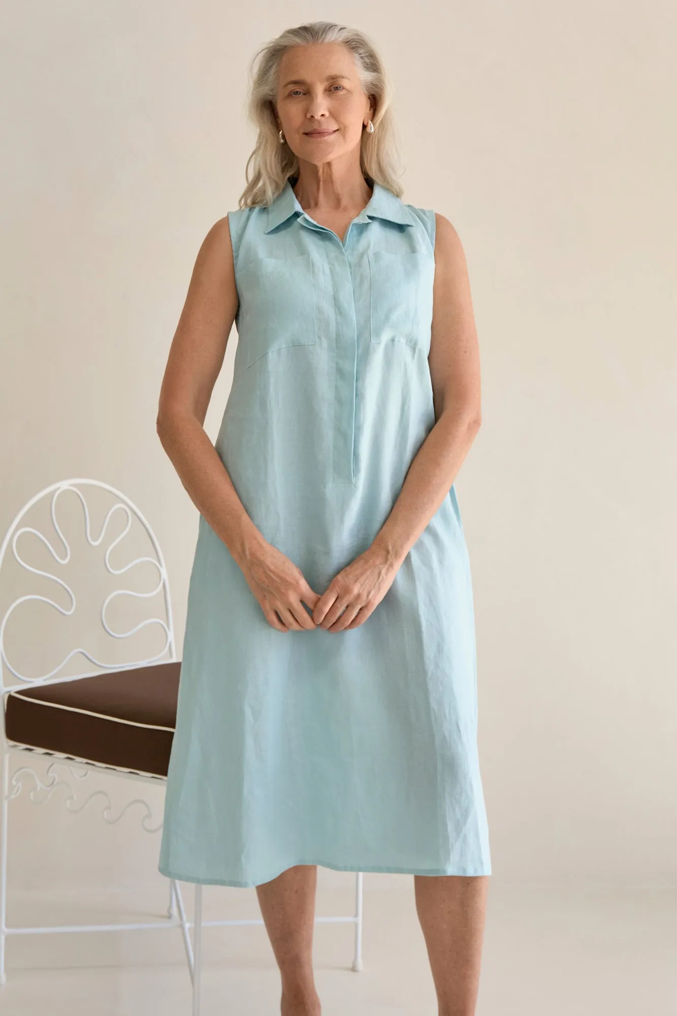 Samara Linen Dress Sea