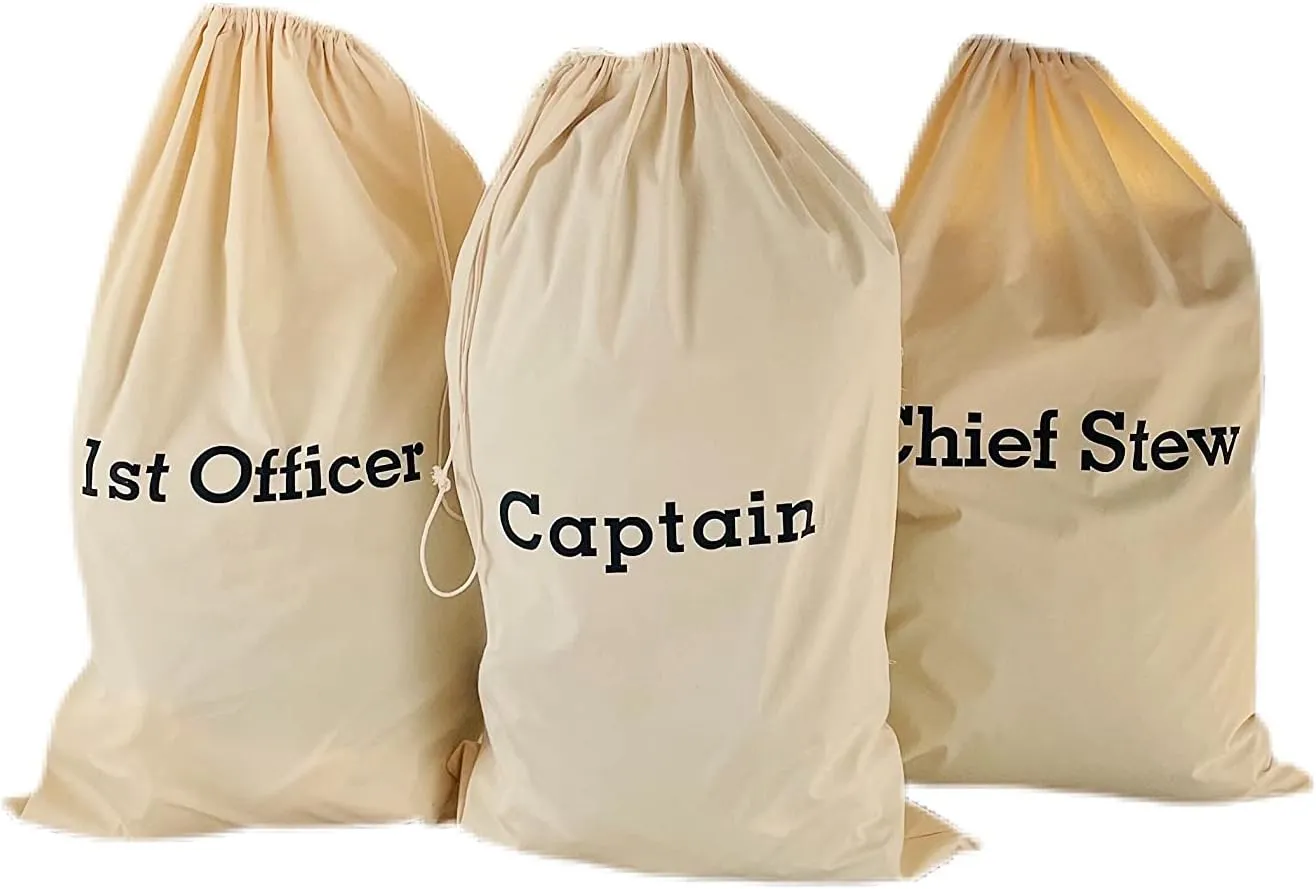 SB - CHIEF ENGINEER - YACHT CREW COTTON LAUNDRY BAGS, YACHT POSITIONS SILK-SCREENED   YACHT POSITION LABELLED MESH LAUNDRY BAG , BIODEGRADABLE